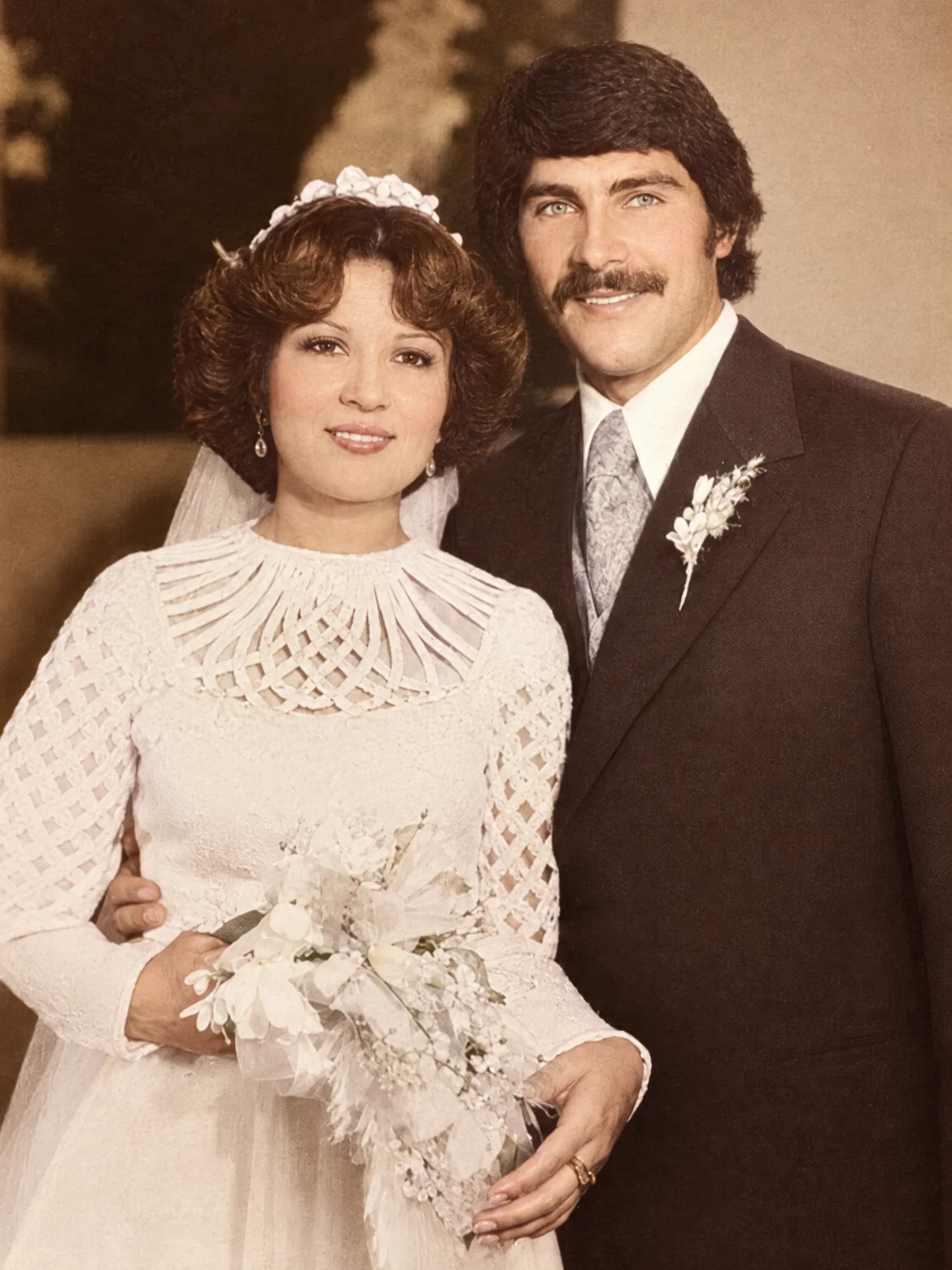 Rey y Reyna el día de su boda, en 1976
